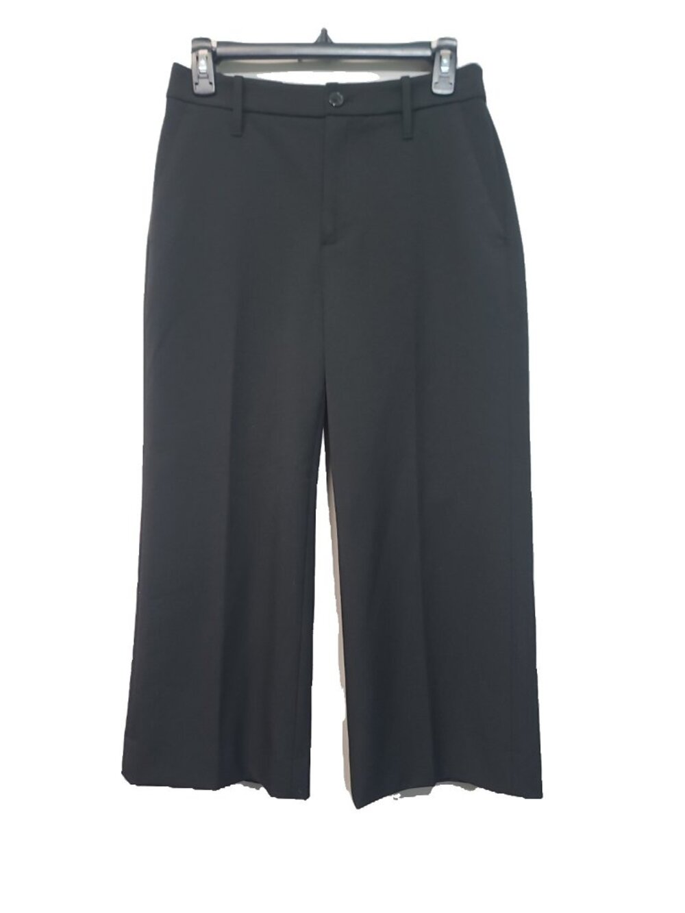 Banana Republic Wide-Leg High-Rise Cropped Pant 4 Petite Black NWT